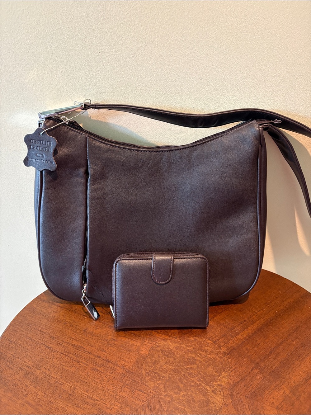 Worthington Shoulder Bag  Classic Leather/man-made trim very dark brown black
